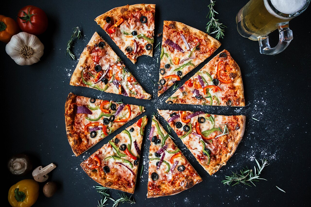 Pizza and sushi combo